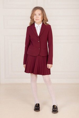 Бордовый школьный жакет для девочки, модель 0712
