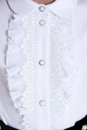 Белая школьная блуза, модель 0680