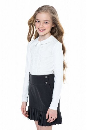 Молочная школьная блуза, модель 0665