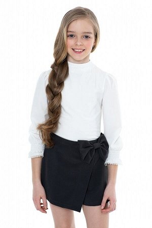 Серые школьные шорты для девочки, модель 0408