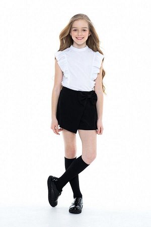 Черные школьные шорты для девочки, модель 0408