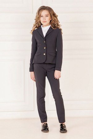 Серые школьные брюки для девочки, модель 0407