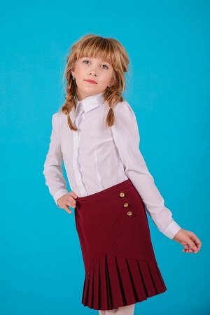 Бордовая школьная юбка, модель 0330
