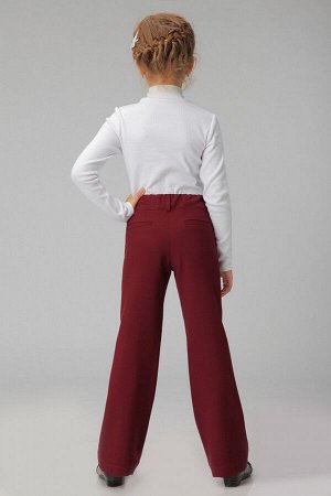 Бордовые школьные брюки для девочки, модель 0402