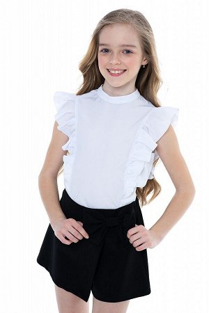 Черные школьные шорты для девочки, модель 0408