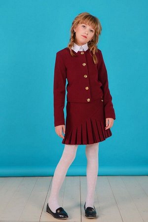 Бордовая школьная юбка, модель 0330