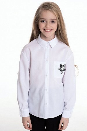 Белая школьная блуза, модель 0649