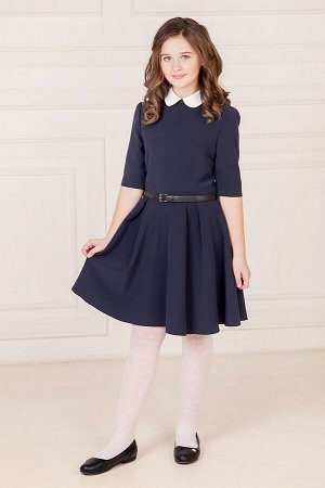 Синее школьное платье, модель 0145