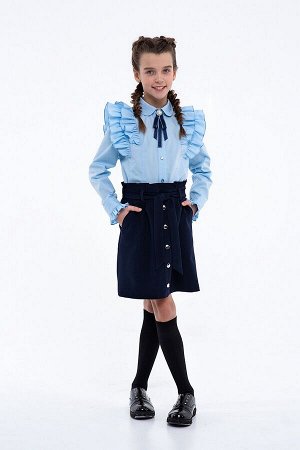 Синяя школьная юбка, модель 0334