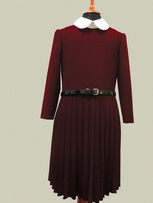 Бордовое школьное платье, модель 0146