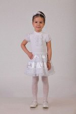 Нарядная белая юбка для девочки, модель 0304