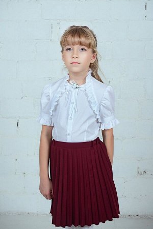 Бордовая школьная юбка, модель 0317