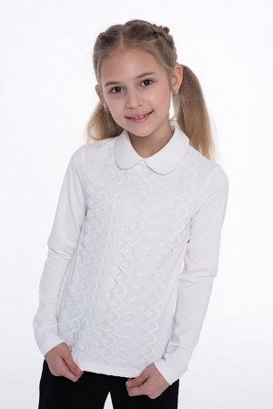 Молочная школьная блуза, модель 06109