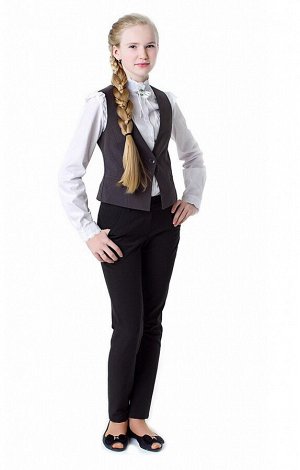 Черные школьные брюки для девочки, модель 0407