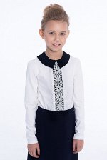 Молочно-синяя школьная блуза, модель 0665