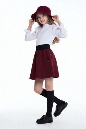 Бордовая школьная юбка, модель 0320