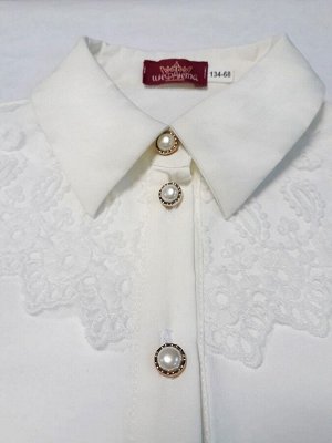 Молочная школьная блуза, модель 0653