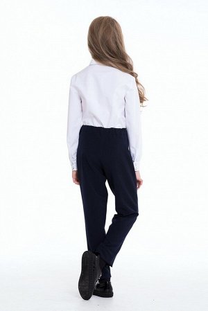 Синие школьные брюки для девочки, модель 0409