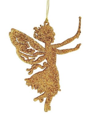 Новогоднее подвесное елочное украшение Фея золото, 14x9