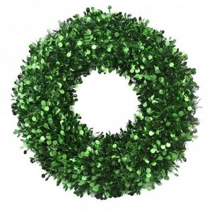 Новогодний венок Большой с зелеными кругами 4 6