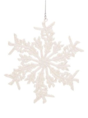 Новогоднее подвесное елочное украшение Белая снежинка 13,5x12x0