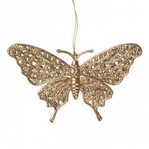 Новогоднее подвесное елочное украшение Золотая бабочка 16,7x10x0
