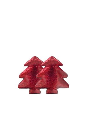 Декоративное украшение Красные елочки: набор 2 шт., 4,7x0,2x4