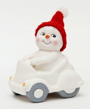 Новогодняя фигурка снеговика Снеговик в машине 8 8