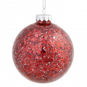 Новогоднее подвесное украшение шар Красный 8