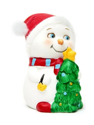 Новогодняя фигурка снеговика Снеговик с елочкой 8