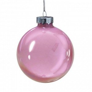 Новогоднее подвесное украшение шар Нежно-розовый 8