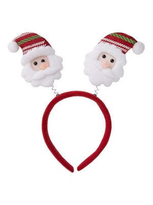 Новогоднее украшение на голову Дед Мороз в полосатом колпаке, 22x26