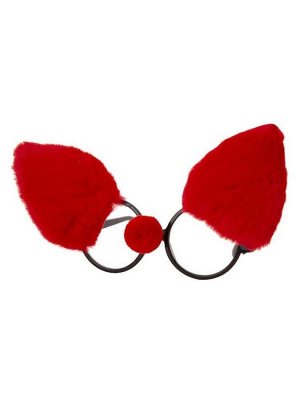 Карнавальные очки Пушистые красные