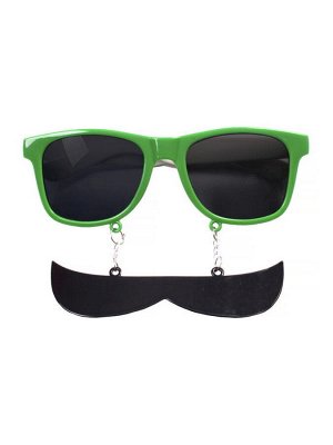 Карнавальные очки Усы зеленые