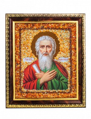 Икона с натуральным янтарём «Святой апостол Андрей Первозванный», 006905121
