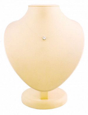 Женственное колье с фианитом в серебре 925 пробы «Сириус»