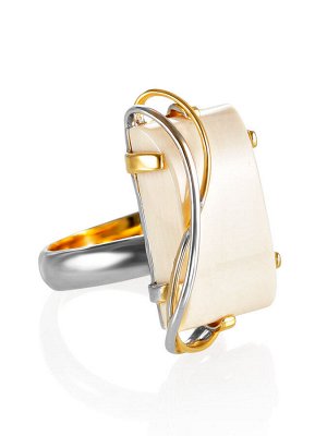 Эффектное кольцо из серебра и бивня мамонта «Эра», 012106217