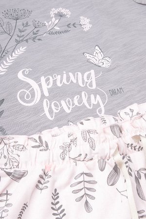 Комплект(Весна-Лето)+mom (холодный серый, весенние цветы)
