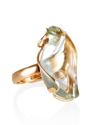 Нежное кольцо Серенада» из золота и празиолита, 010805080