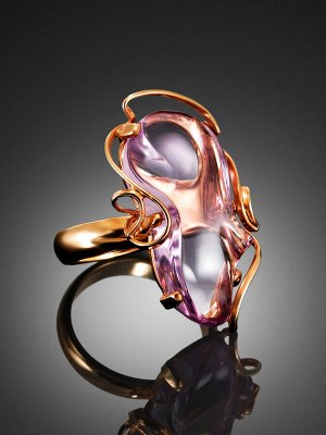 Нежное женственное кольцо из серебра с аметистом «Серенада»