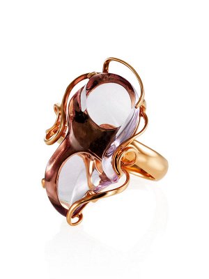 Нежное женственное кольцо из серебра с аметистом «Серенада», 010805111