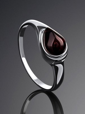 Изящное кольцо из серебра и янтаря «Орфей», 906305546