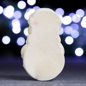 Мыло фигурное "Снеговик со снегирём" белый, 110гр