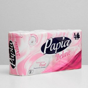 Туалетная бумага Papia Deluxe, 4 слоя, 8 рулонов