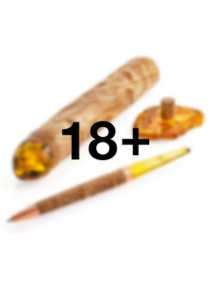 Сувенирный пенал с ручкой из дерева и натурального янтаря 18+, 010601353