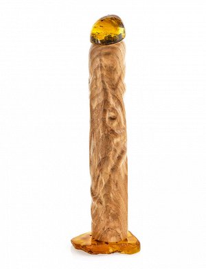Сувенирный пенал с ручкой из дерева и натурального янтаря 18+, 010601353
