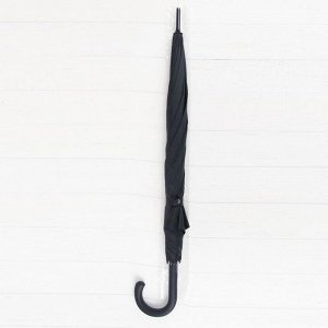 Зонт - трость полуавтоматический «Однотонный», 8 спиц, R = 56 см, цвет чёрный