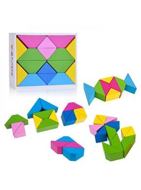 6677 Треугольники деревянные цветные