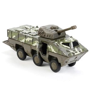 SB-17-39-B(GN)-WB Машина металл БРОНЕВИК, 15 см, двери, башня вращ. 360 гр., инерц., кор. Технопарк в кор.2*24шт