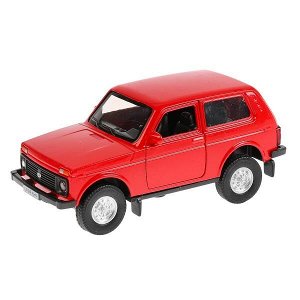 LADA4X4-RD Машина металл LADA 4x4 длина 12 см, двери, багаж, инерц, красный, кор. Технопарк в кор.2*36шт